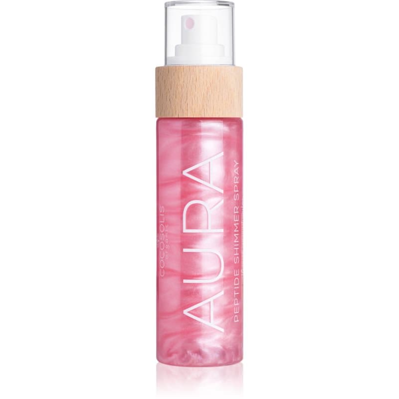 COCOSOLIS AURA Peptide Shimmer Spray Hydraterende Spray met verhelderend effect met geur Strawberry Cheesecake 100 ml