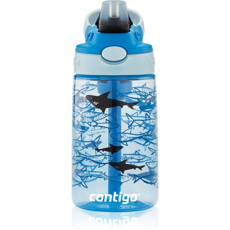 Contigo Easy Clean Waterfles voor Kinderen Blue Sharks 420 ml