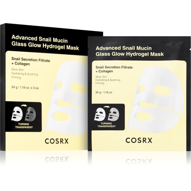 Cosrx Advanced Snail Mucin Glass Glow Hydrogel Mask revitaliserende hydrogel masker met slakkenextract voor Egalisatie van Huidtint 3 st