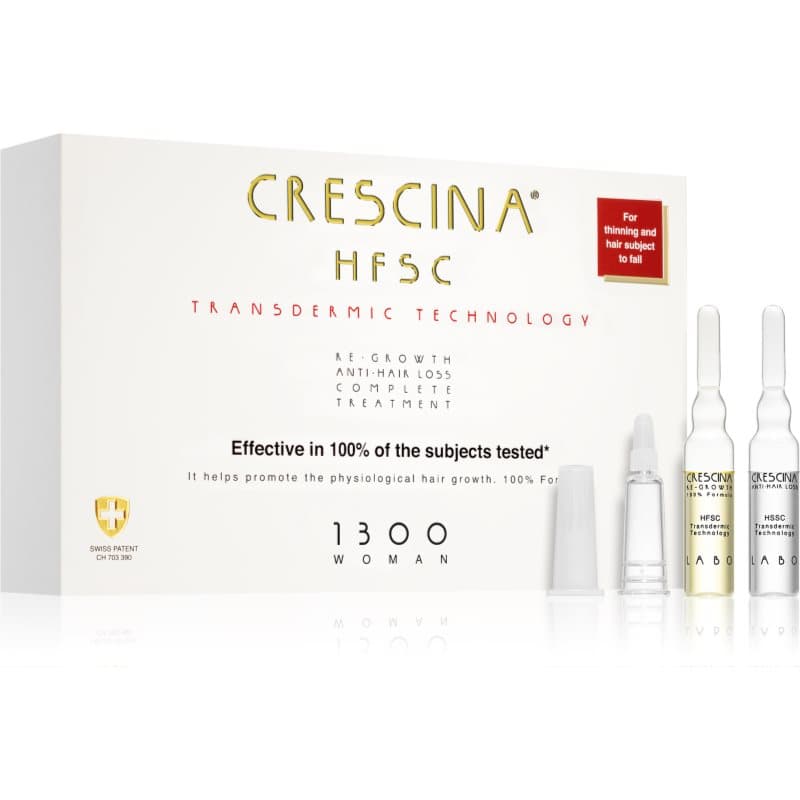 Crescina Transdermic 1300 Re-Growth and Anti-Hair Loss haargroeibehandeling tegen haaruitval voor Vrouwen 20x3.5 ml