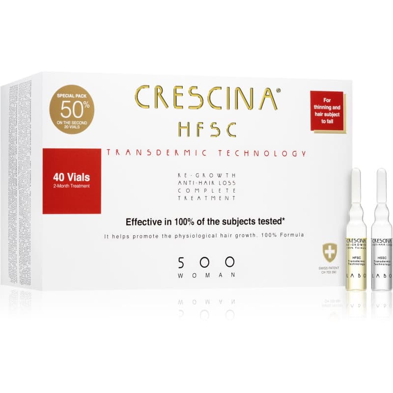Crescina Transdermic 500 Re-Growth and Anti-Hair Loss haargroeibehandeling tegen haaruitval voor Vrouwen 40x3,5 ml