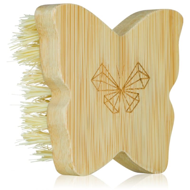 Crystallove Bamboo Butterfly Agave Body Brush Travel Size Massage Borstel voor het Lichaam 1 st