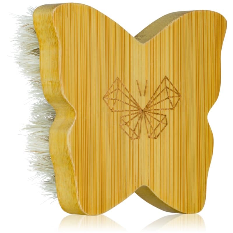 Crystallove Bamboo Butterfly Agave Face Brush Travel Size Massage Borstel voor Gezicht en Decolleté 1 st