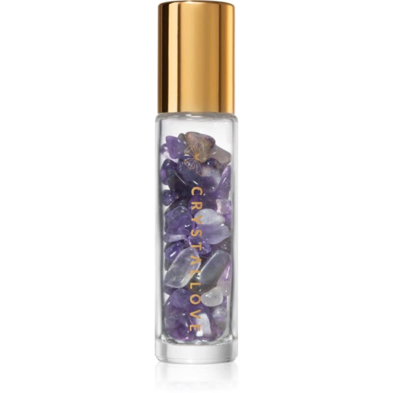 Crystallove Amethyst Oil Bottle Roll-on met kristallen navulbare 10 ml