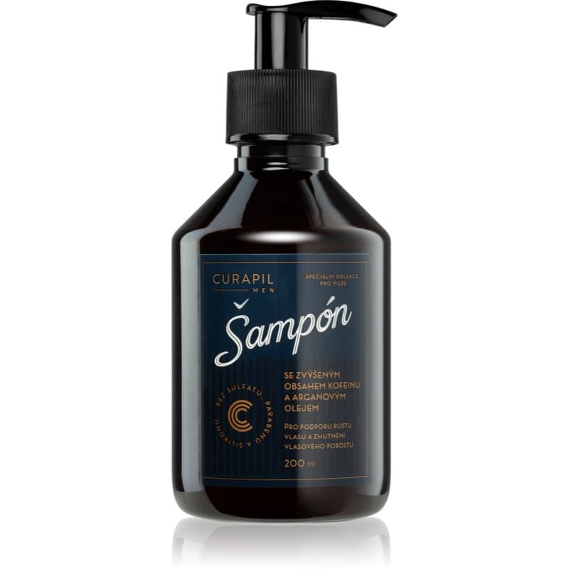 Curapil Men Cafeine Shampoo voor Mannen voor Ondersteuning van Haargroei 200 ml
