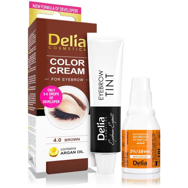 Delia Cosmetics Argan Oil Wenkbrauwverf Tint  4.0 Brown 15 ml