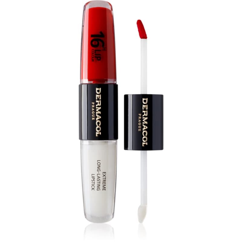 Dermacol 16H Lip Colour Langaanhoudende lippenstift en lipgloss Tint 04 Revenge Red 2x4 ml
