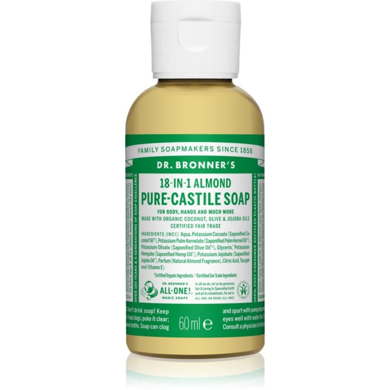 Dr. Bronner’s Almond vloeibare universele zeep 60 ml
