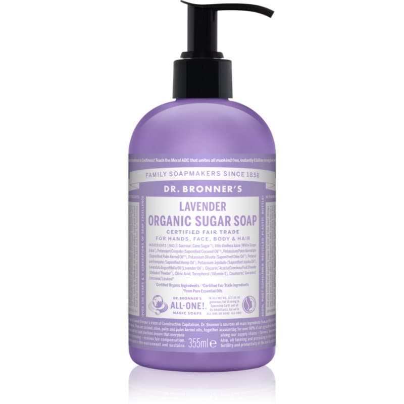 Dr. Bronner’s Lavender Vloeibare Zeep voor Lichaam en Haar 355 ml