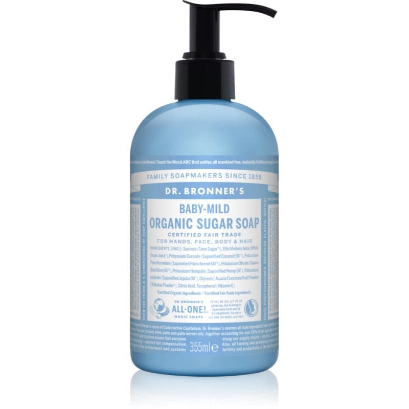 Dr. Bronner’s Baby-Mild Vloeibare Zeep voor Lichaam en Haar Parfumvrij 355 ml