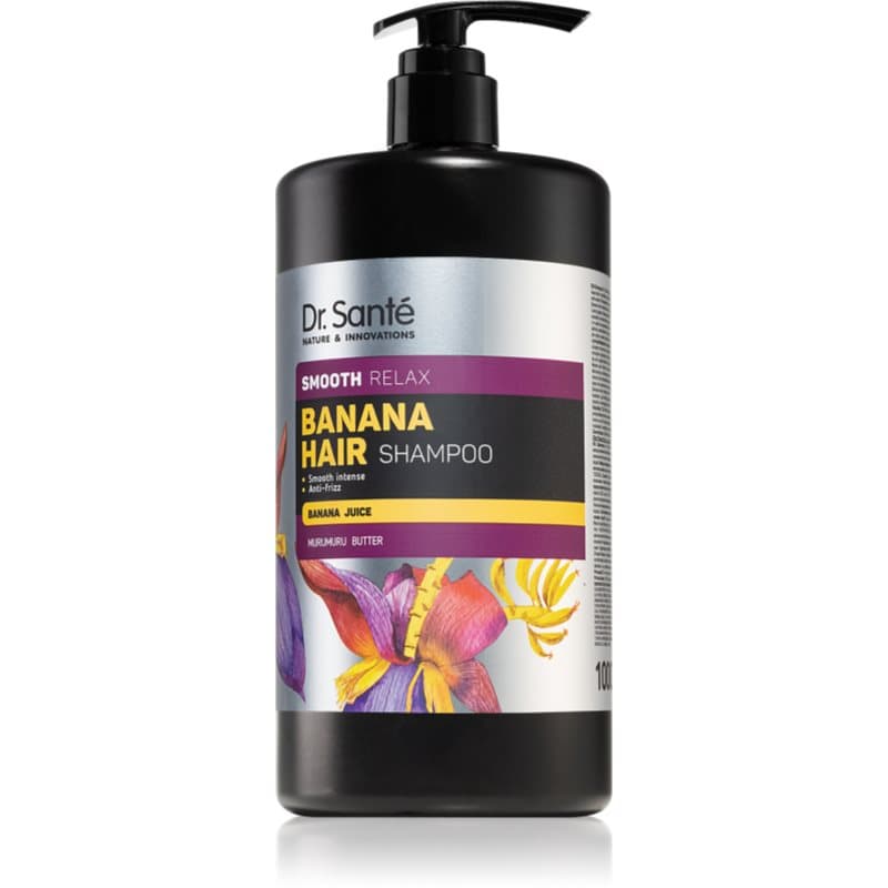 Dr. Santé Banana Gladmakende Shampoo tegen Kroes Haar banaan 1000 ml