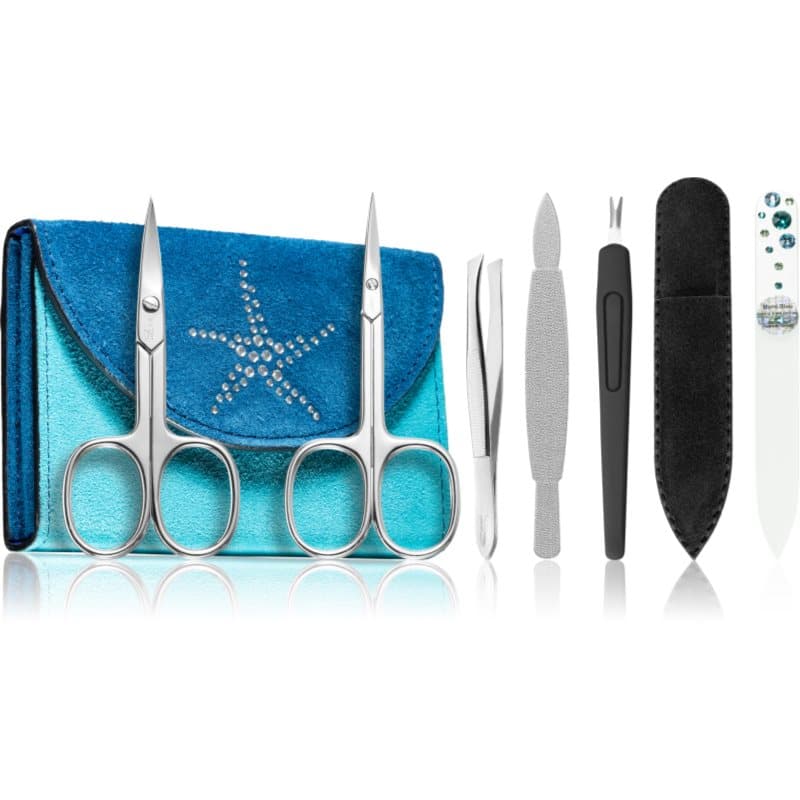 DuKaS Premium Line Solingen 216 Manicure Set + etui Blue-Turquoise