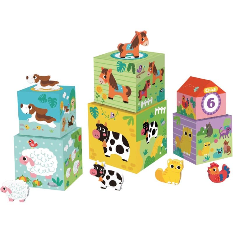 2Kids Toys Animal Blocks blokken van hout 12m+ 12 st