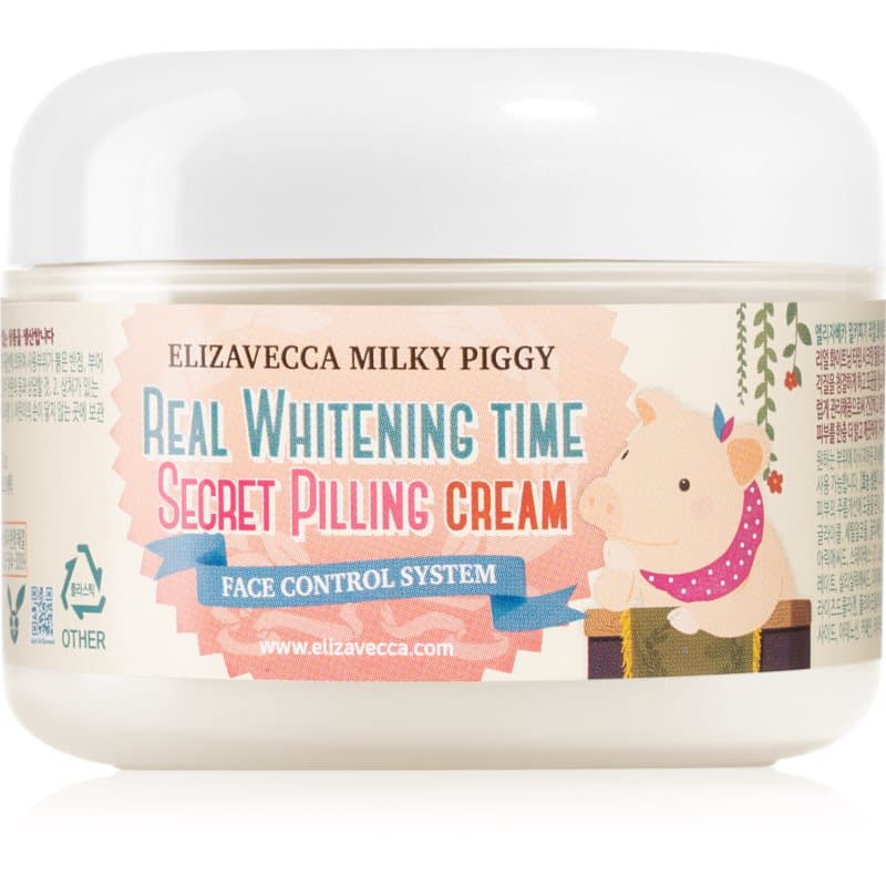 Elizavecca Milky Piggy Real Whitening Time Secret Pilling Cream Hydraterende Verzachtende Crème  met Peeling Effect 100 ml