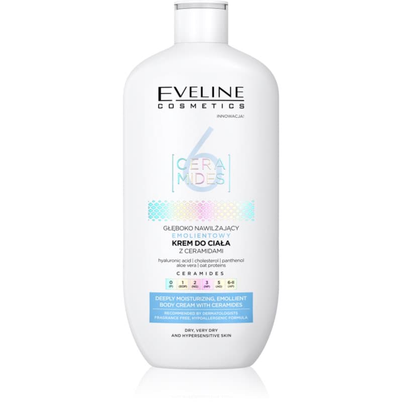Eveline Cosmetics 6 Ceramides Hydraterende Bodycrème voor Droge tot Zeer Droge Huid Parfumvrij 350 ml