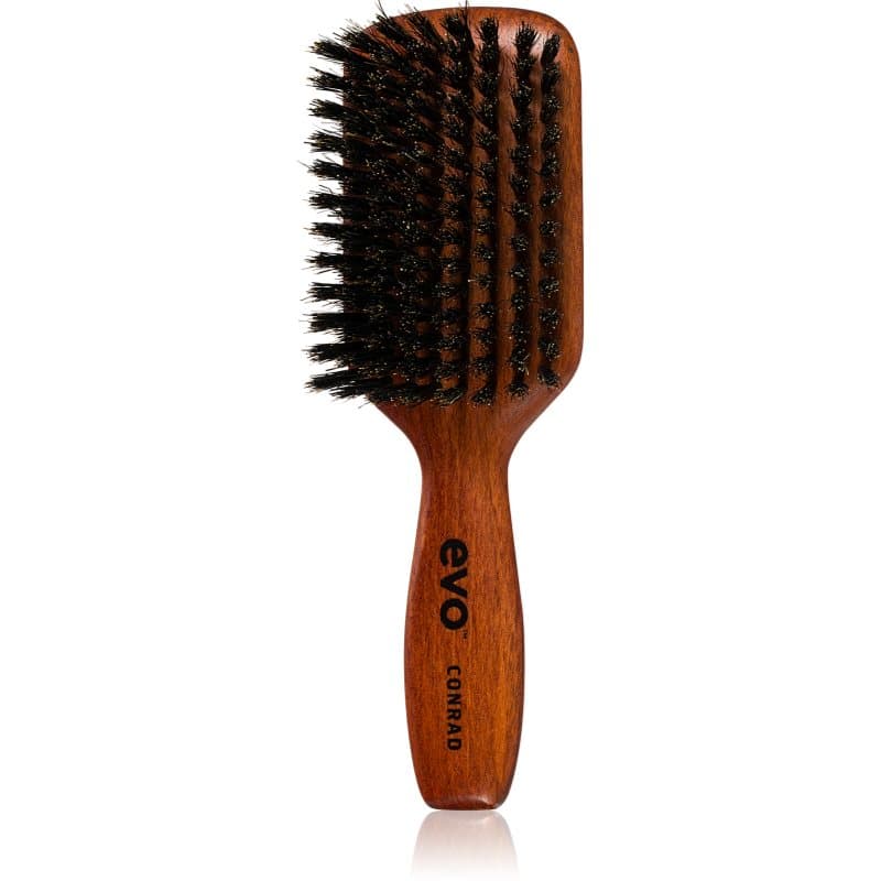 EVO Conrad Natural Bristle Dressing Brush platte haarborstel met Wildezwein Borstelharen 1 st