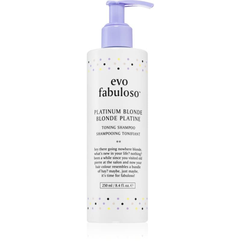 EVO Fabuloso Toning Shampoo Paarse Toning Shampoo neutraliseert gele Tinten 250 ml