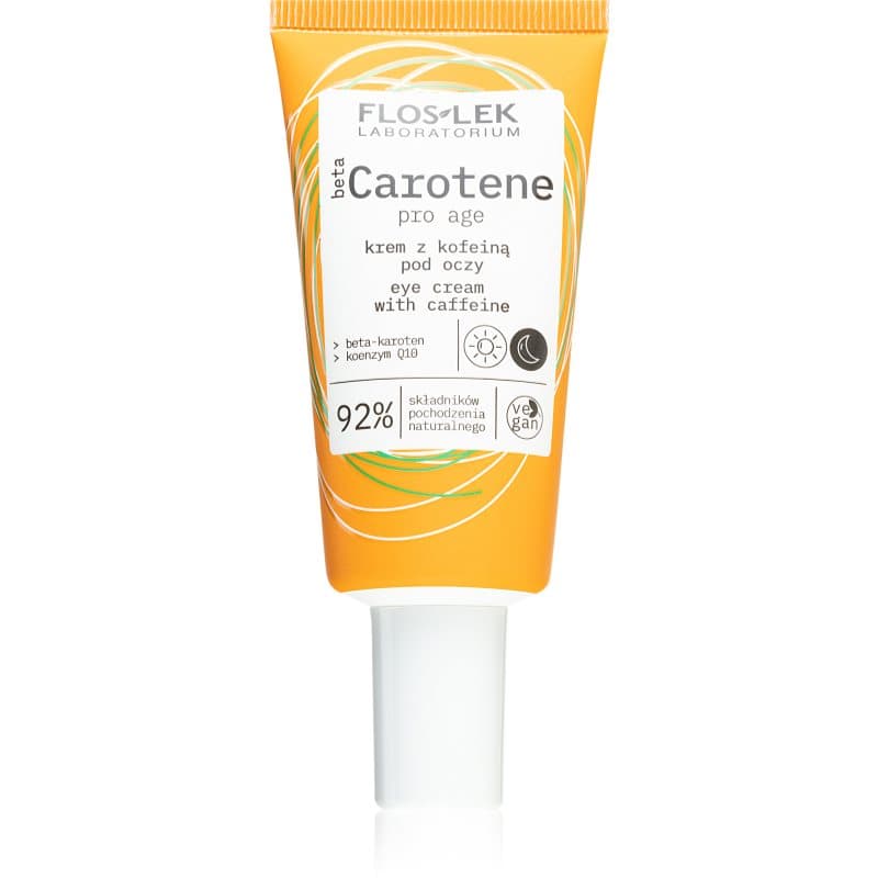 FlosLek Laboratorium Beta Carotene Oogcrème tegen Zwellingen en Rimpeltjes met Cafeïne 30 ml
