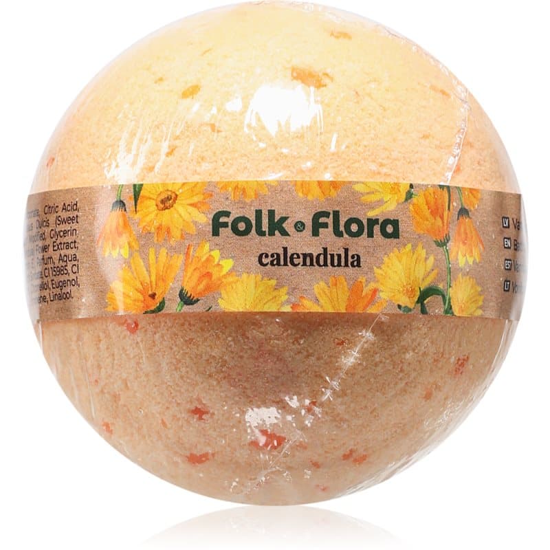 Folk & Flora Calendula Bad Bruisballen met goudsbloem 130 g