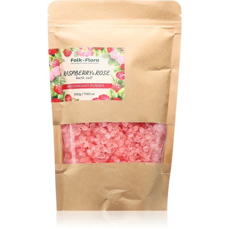 Folk & Flora Raspberry & Rose Badzout 500 g