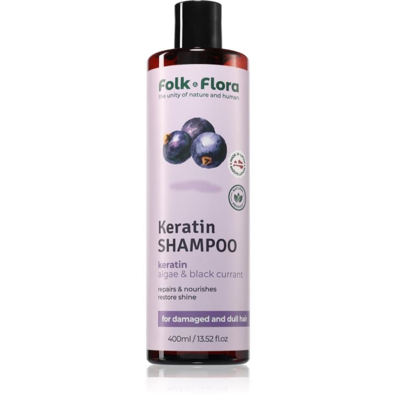 Folk & Flora Blackcurrant Vernieuwende Shampoo met Voedende Werking 400 ml