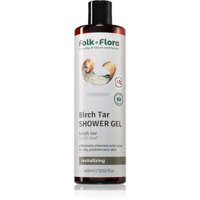 Folk & Flora Birch Tar Voedende Douchegel 400 ml