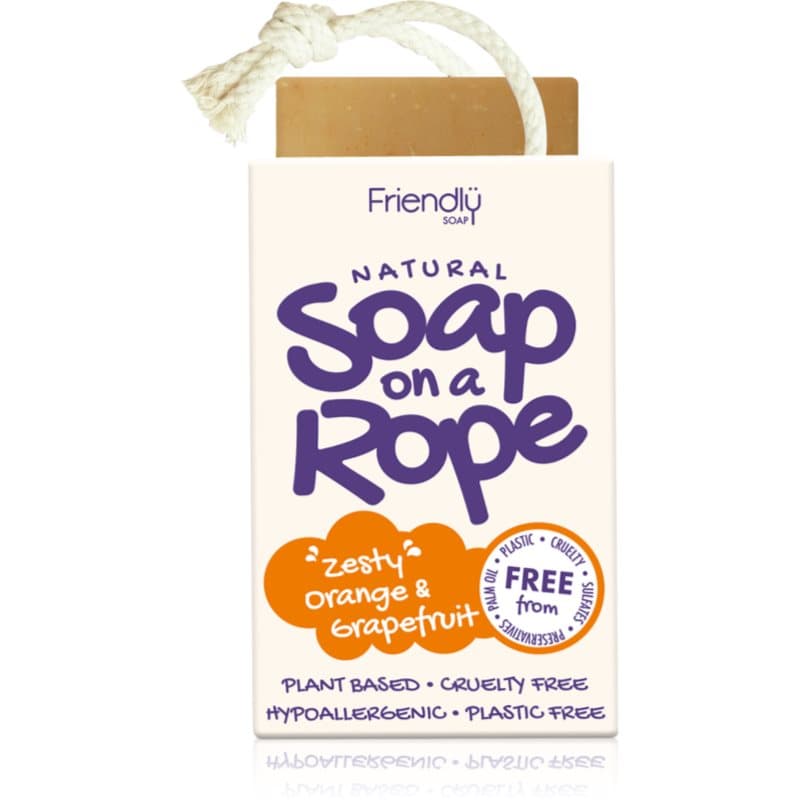 Friendly Soap Soap on a Rope Orange & Grapefruit Natuurlijke Zeep aan een touwtje 95 g