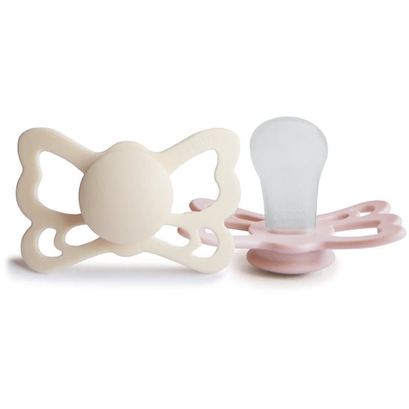 FRIGG Butterfly Size 2:6-18 months fopspeen Cream/Blush 2 st