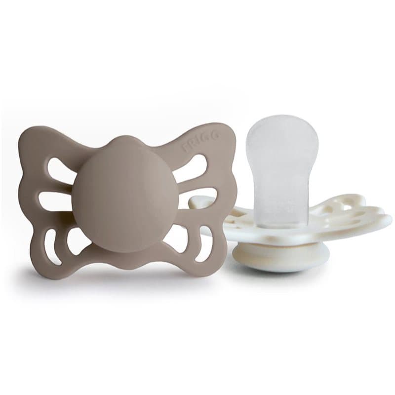 FRIGG Butterfly Size 1:0-6 months fopspeen Portobello/Cream 2 st