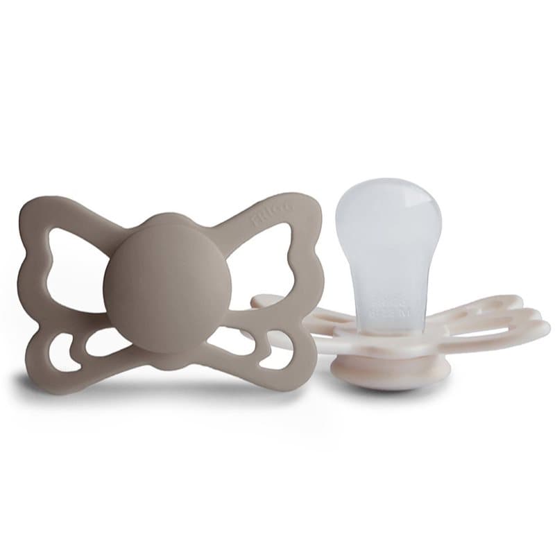 FRIGG Butterfly Size 2:6-18 months fopspeen Portobello/Cream 2 st