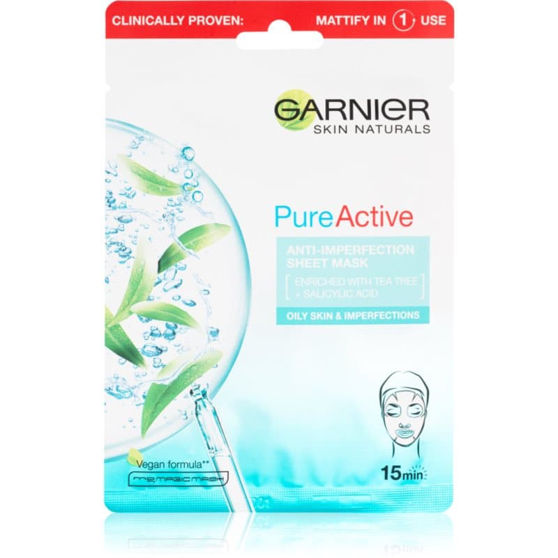 Garnier Pure Active Sheet masker met reinigings effect 28 g