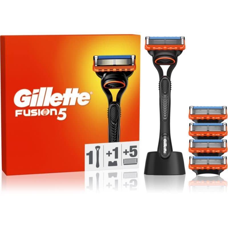 Gillette Fusion5 scheersysteem met houder + navulmesjes 5 st