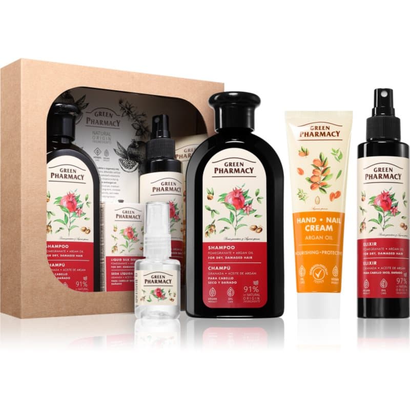 Green Pharmacy Argan Oil & Pomegranate Set Gift Set voor Extreem Droog Haar