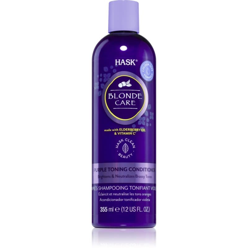 HASK Blonde Care Purple Shampoo conditioner voor blond haar neutraliseert gele Tinten 355 ml