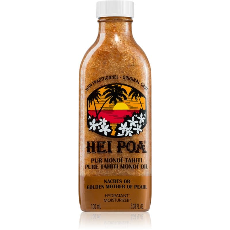 Hei Poa Pure Tahiti Monoï Oil Golden Mother of Pearl Multifunctionele Olie  met Glitters 100 ml