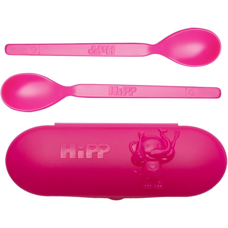 Hipp Spoons Set etensset voor Onderweg Pink