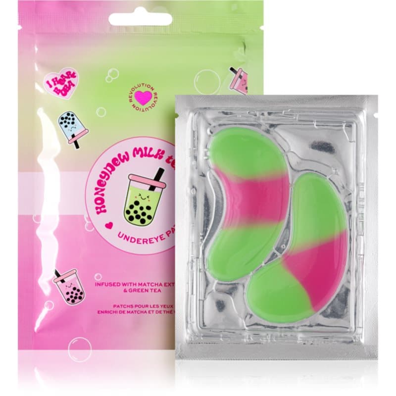 I Heart Revolution Bubble Tea Honeydew Milk Tea Herstellend en hydraterend gezichtsmasker 2 st