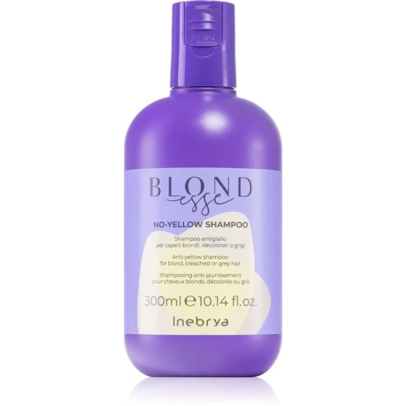 Inebrya BLONDesse No-Yellow Shampoo shampoo die gele tonen neutraliseert voor Blond en Grijs Haar 300 ml