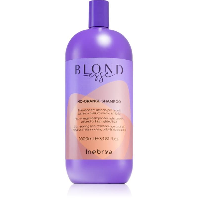 Inebrya BLONDesse No-Orange Shampoo Voedende Shampoo voor het neutraliseren van koperkleurige ondertonen 1000 ml
