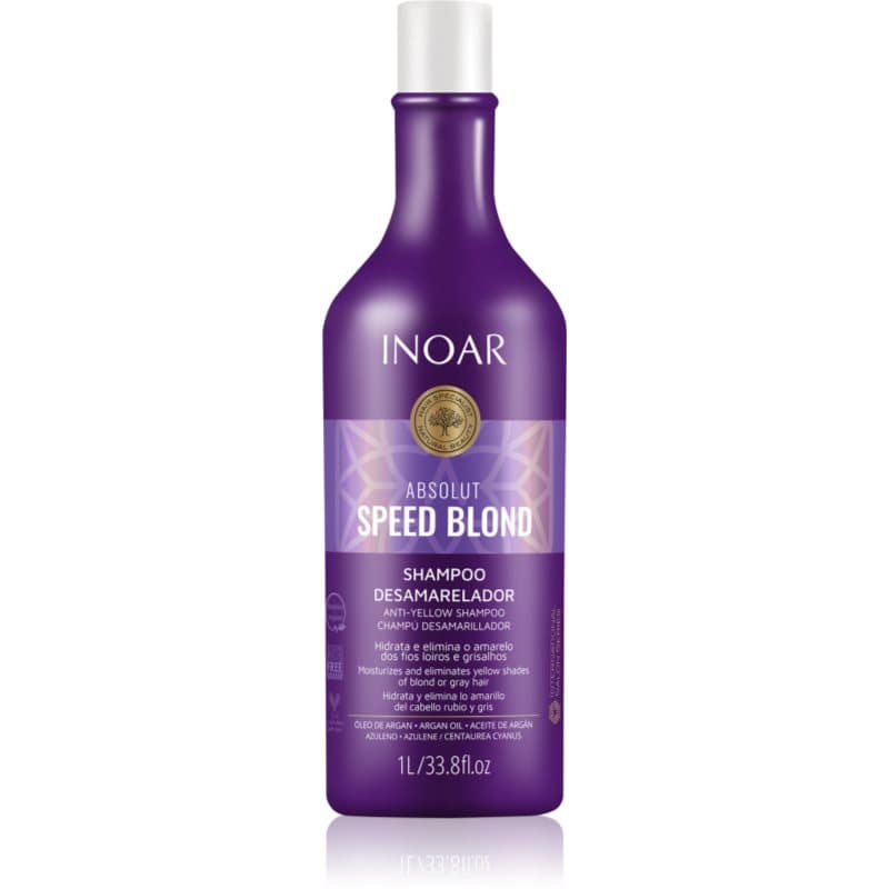 INOAR Absolut Speed Blond shampoo voor blond haar neutraliseert gele Tinten 1000 ml