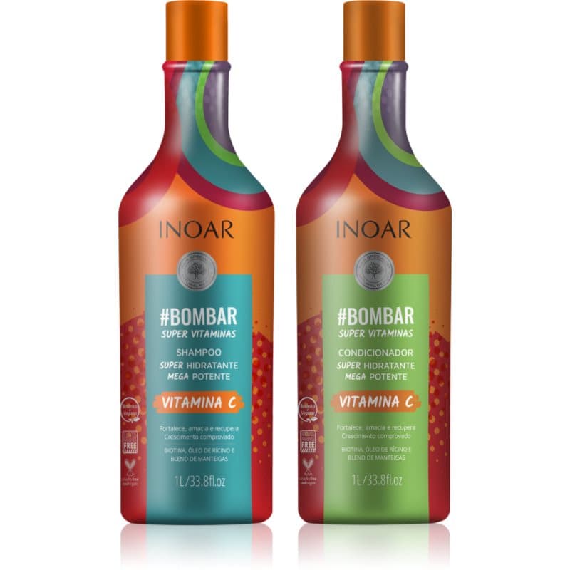 INOAR #Bombar Super Line Super Vitaminas set voor het Haar met Vitamine C 2x1000 ml