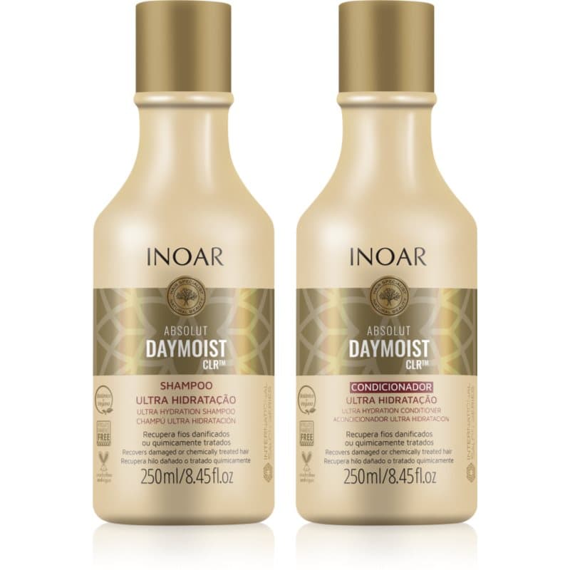 INOAR Absolut Daymoist CLR™ set voor Droog en Gekleurd Haar 2x250 ml
