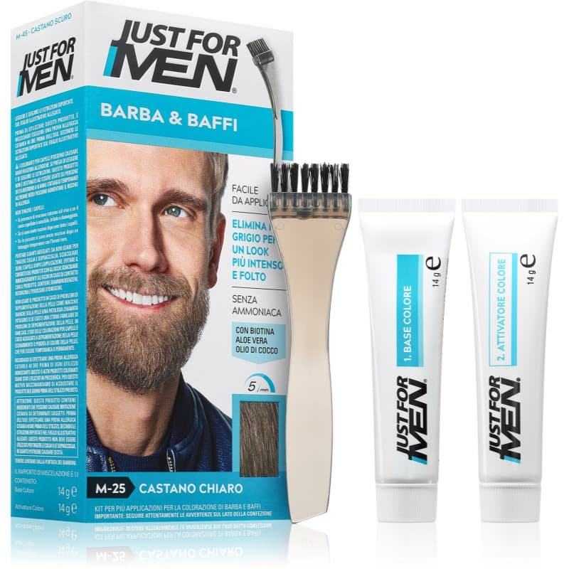 Just for Men Men Moustache & Beard baardverf voor grijsdekking Tint M-25 Light Grey 1 st