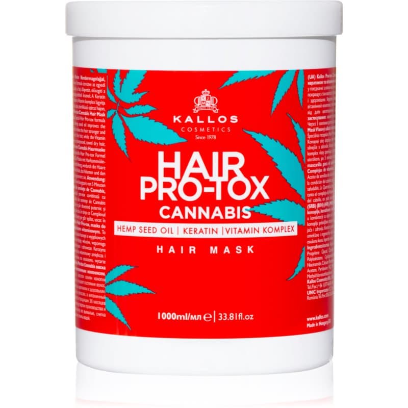 Kallos Hair Pro-Tox Cannabis Herstellende Haarmasker met Hennepolie 1000 ml