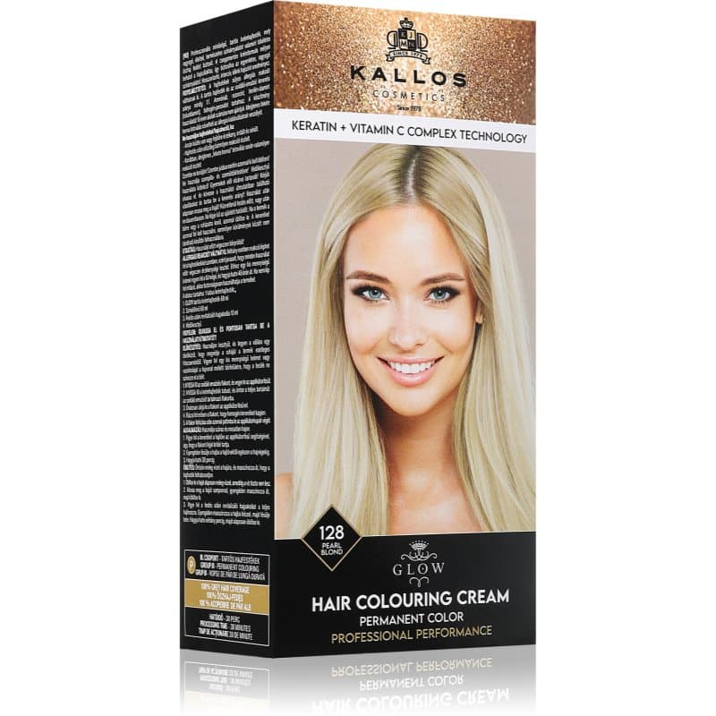 Kallos Glow Lasting Cream Colour Pernamente Haarkleuring Tint Pearl Blond 60 ml