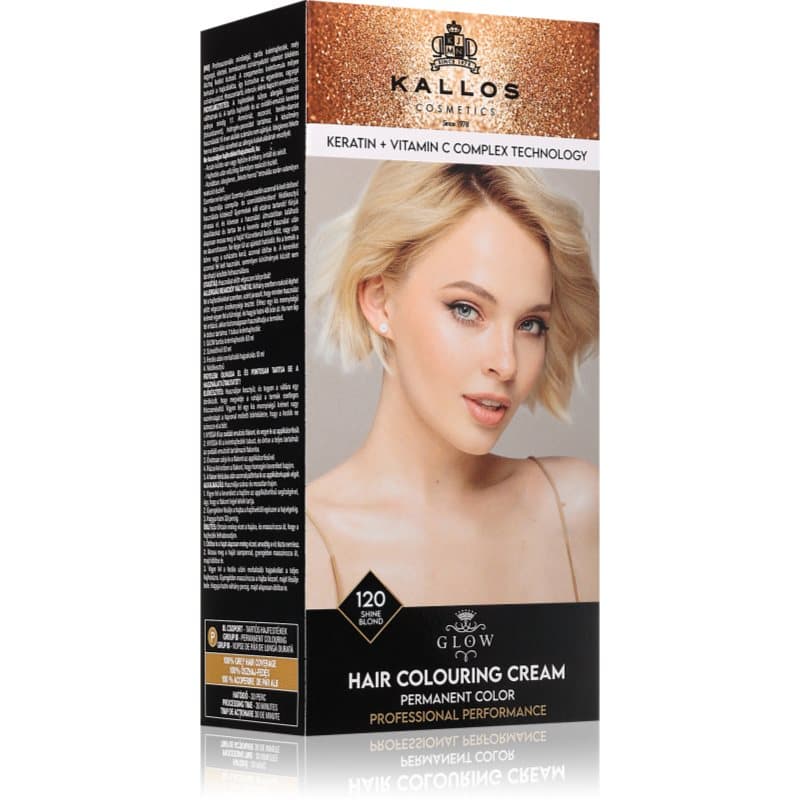 Kallos Glow Lasting Cream Colour Pernamente Haarkleuring Tint Shine Blond 60 ml