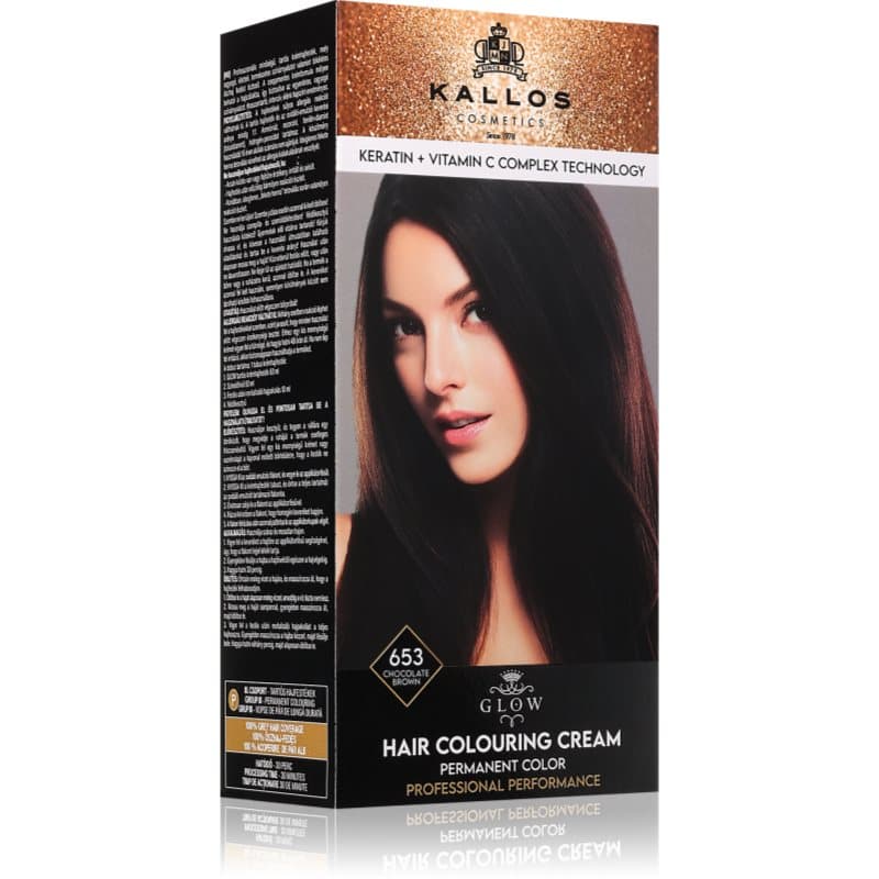 Kallos Glow Lasting Cream Colour Pernamente Haarkleuring Tint Chocolate Brown 60 ml