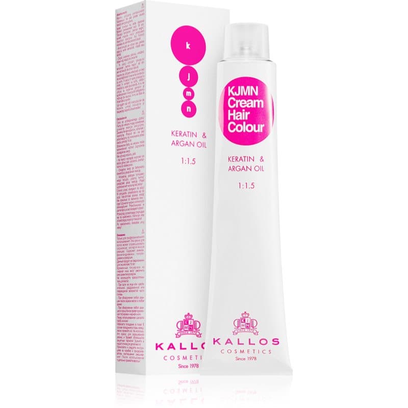Kallos KJMN Professional Cream Hair Colour Keratin & Argan Oil Haarkleuring met Keratine en Argan Olie Tint 9.1 Very Light Ash Blond 100 ml