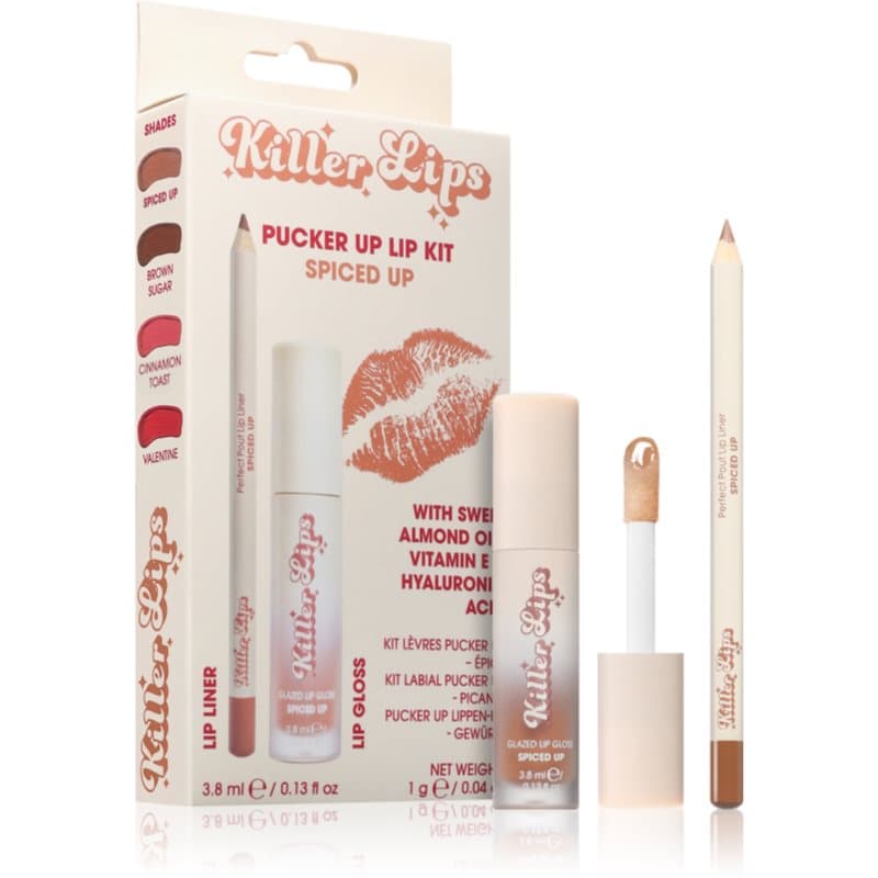 Killer Lips Pucker Up Lip Kit set voor Lippen voor Vrouwen Spiced Up