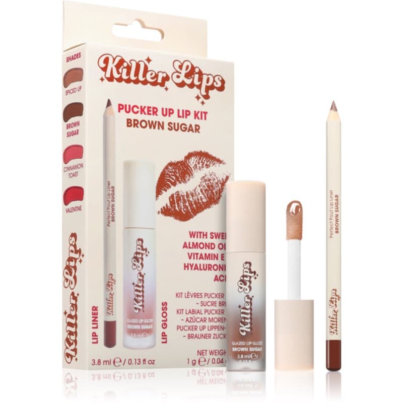 Killer Lips Pucker Up Lip Kit set voor Lippen voor Vrouwen Brown Sugar
